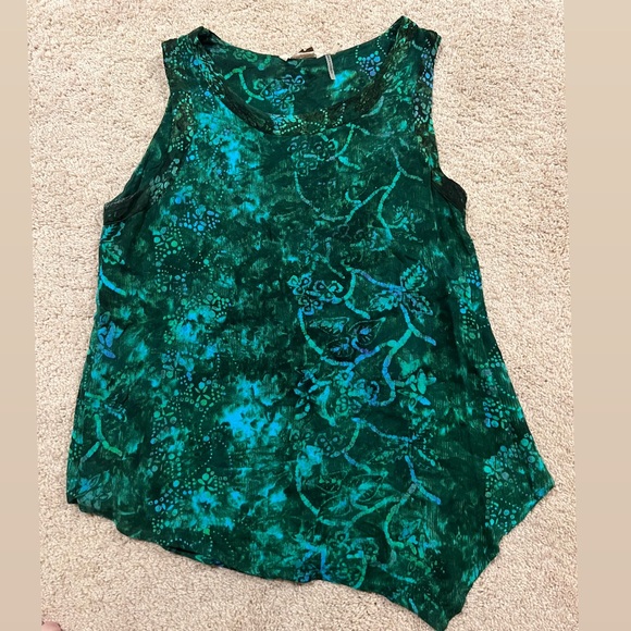 Soft Surroundings Tops - Soft Surroundings | Jade Multi Hi-Neck Sleeveless "Canyon Tank" with Shark Hem